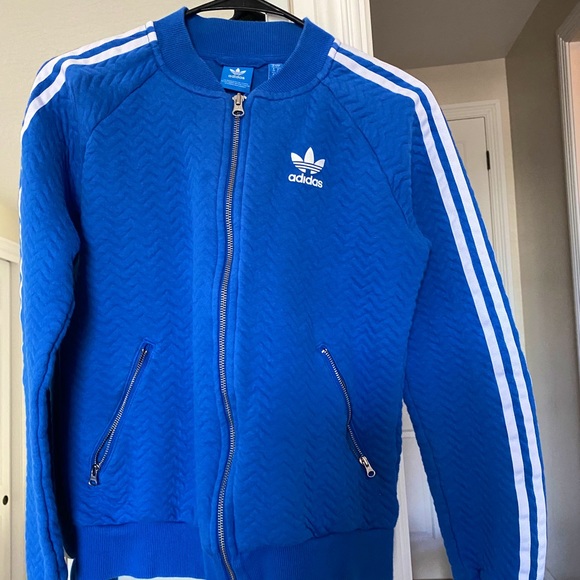 ADIDAS VARSITY BLUE ZIP JACKET - Picture 1 of 2
